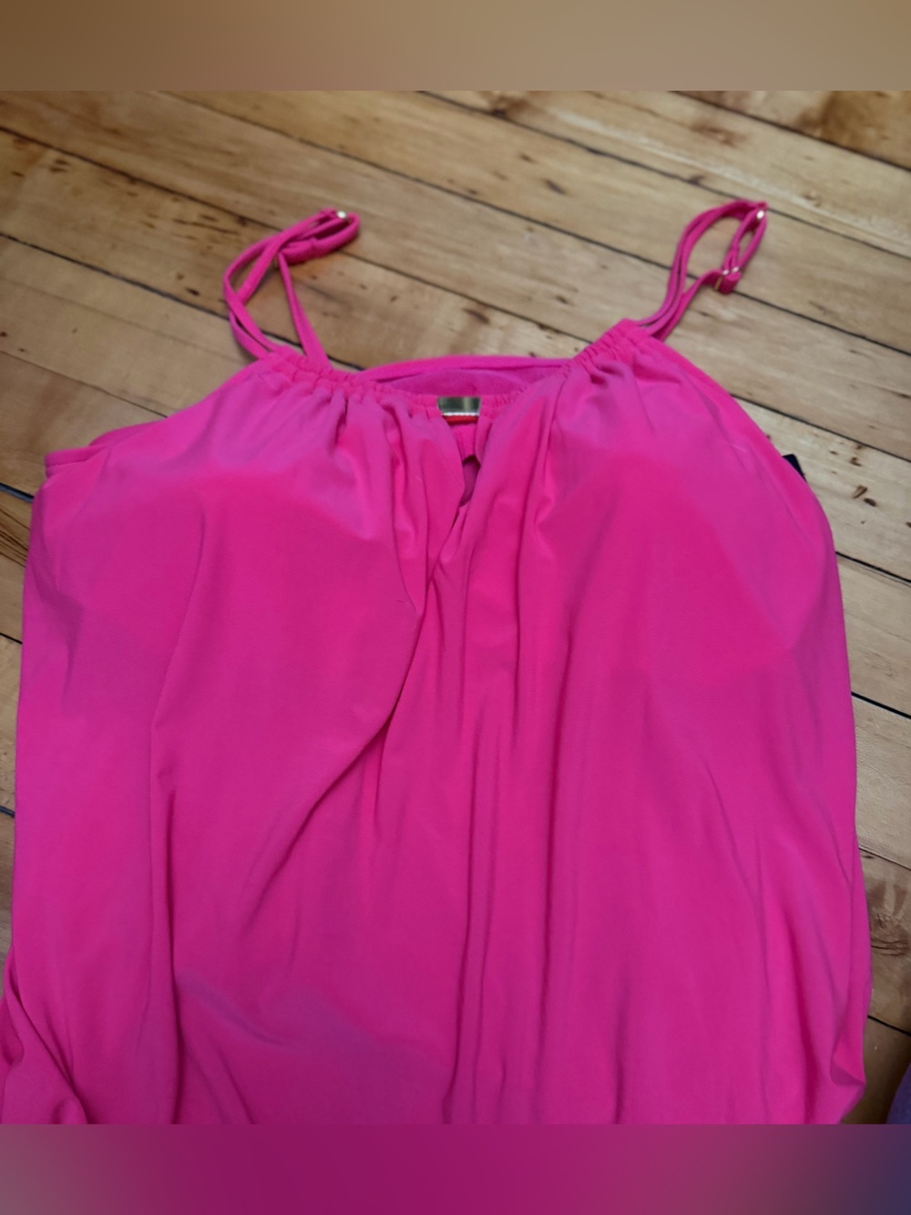 Aqua Green Bright Pink Women's Swim Tankini Top NWT Size 3X